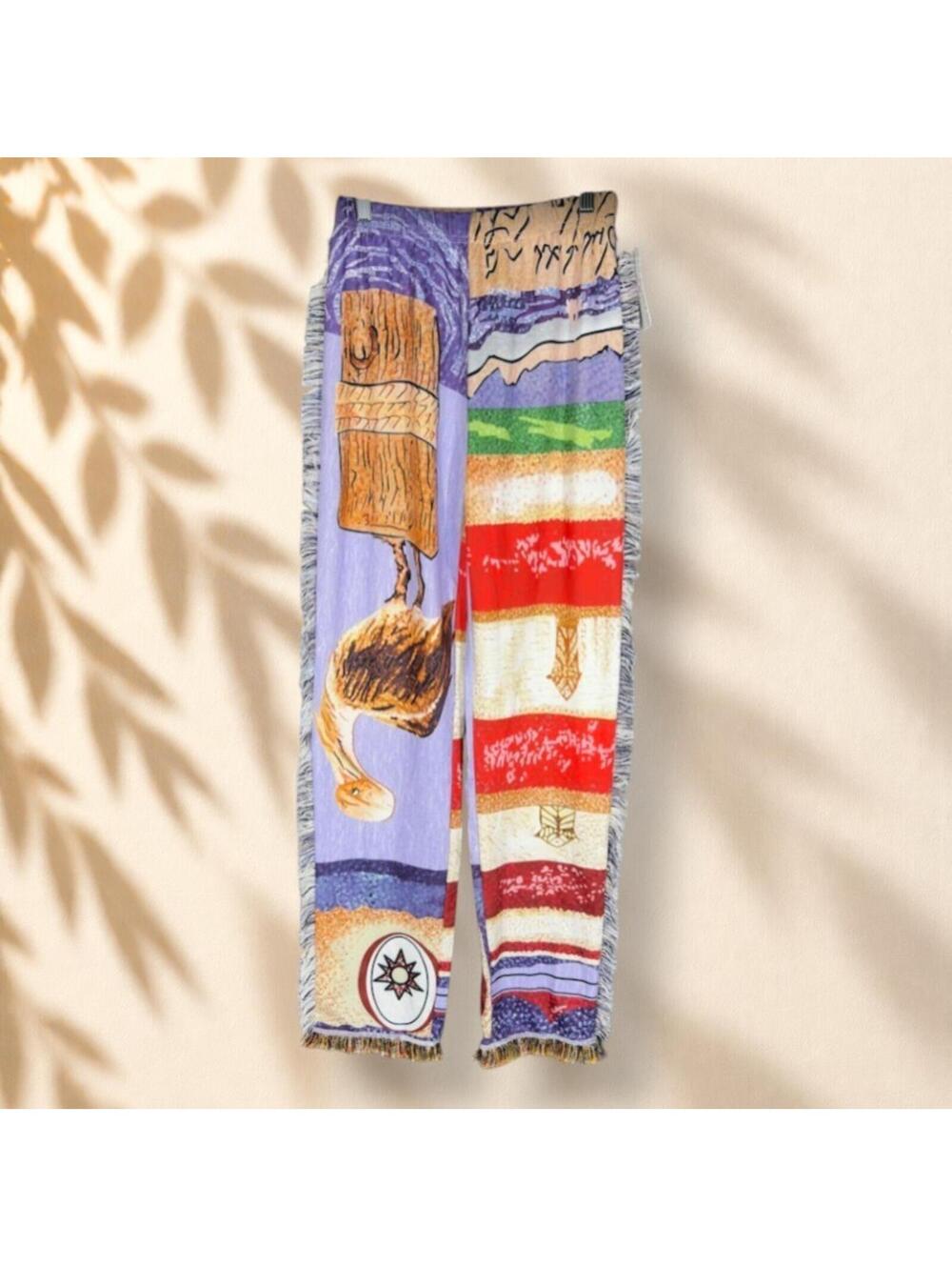 New Shop Therapy Pants Women S Small Blue Graphic Print High Rise Straight